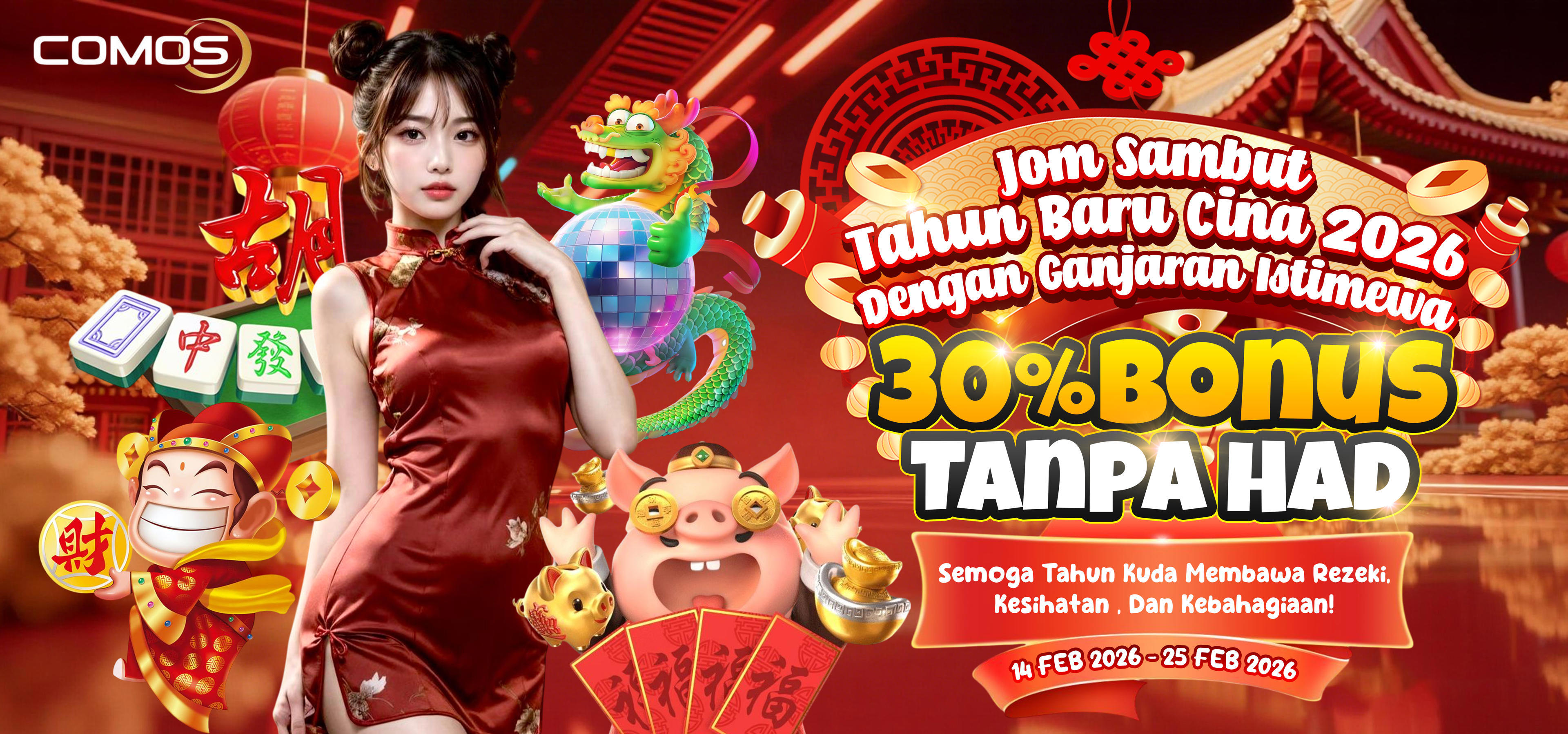 Jom Sambut Tahun Baru Cina 2026 Dengan Ganjaran Istimewa , 30% Bonus Tanpa Had ( Semoga Tahun Kuda Membawa Rezeki , Kesihatan , Dan Kebahagiaan ! )