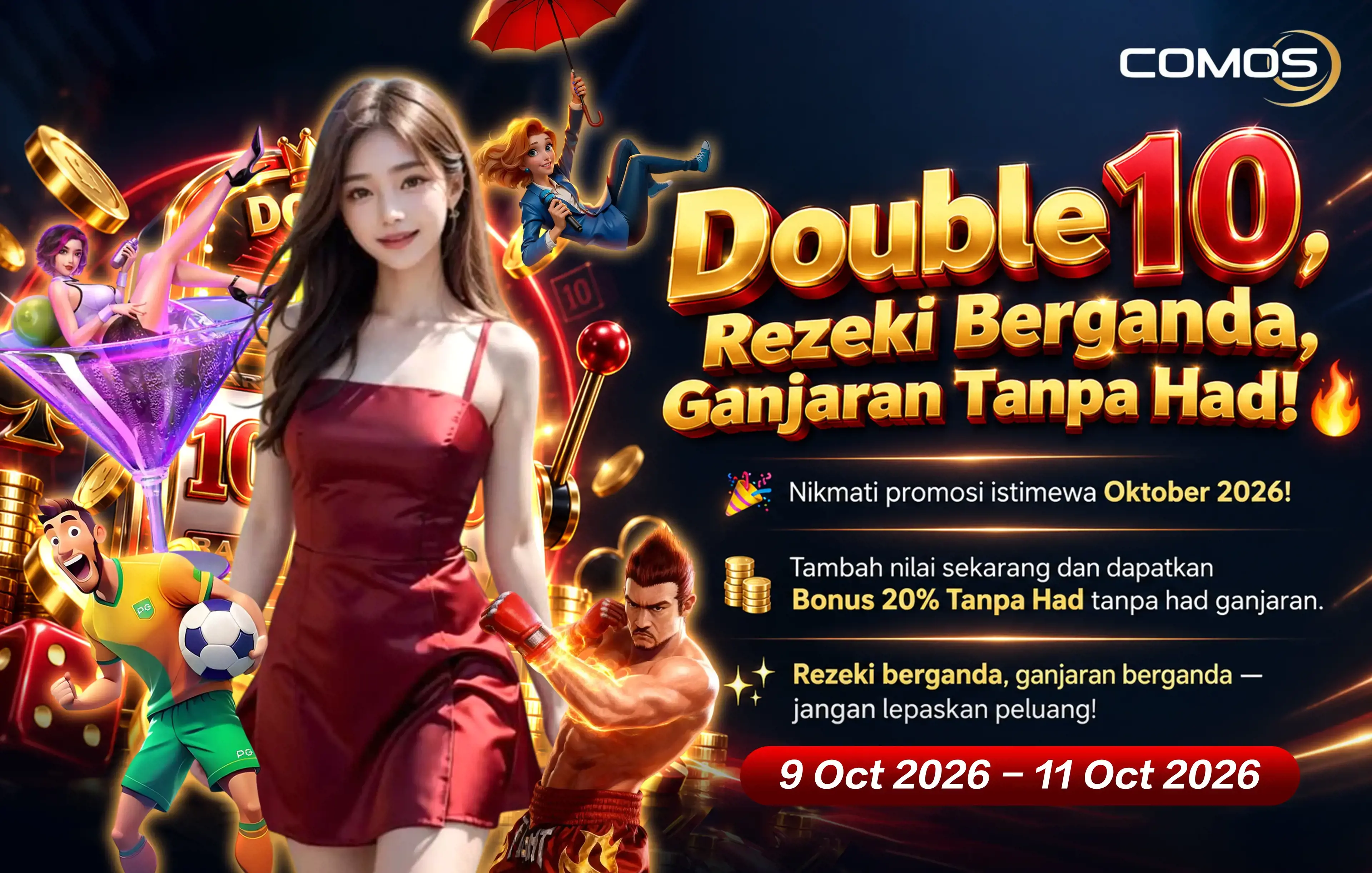 2026 Double 10, Rezeki Berganda, Ganjaran Tanpa Had! 🔥 (Promosi Ini Hanya Pada 9th Oktober 2026 - 11th Oktober 2026)