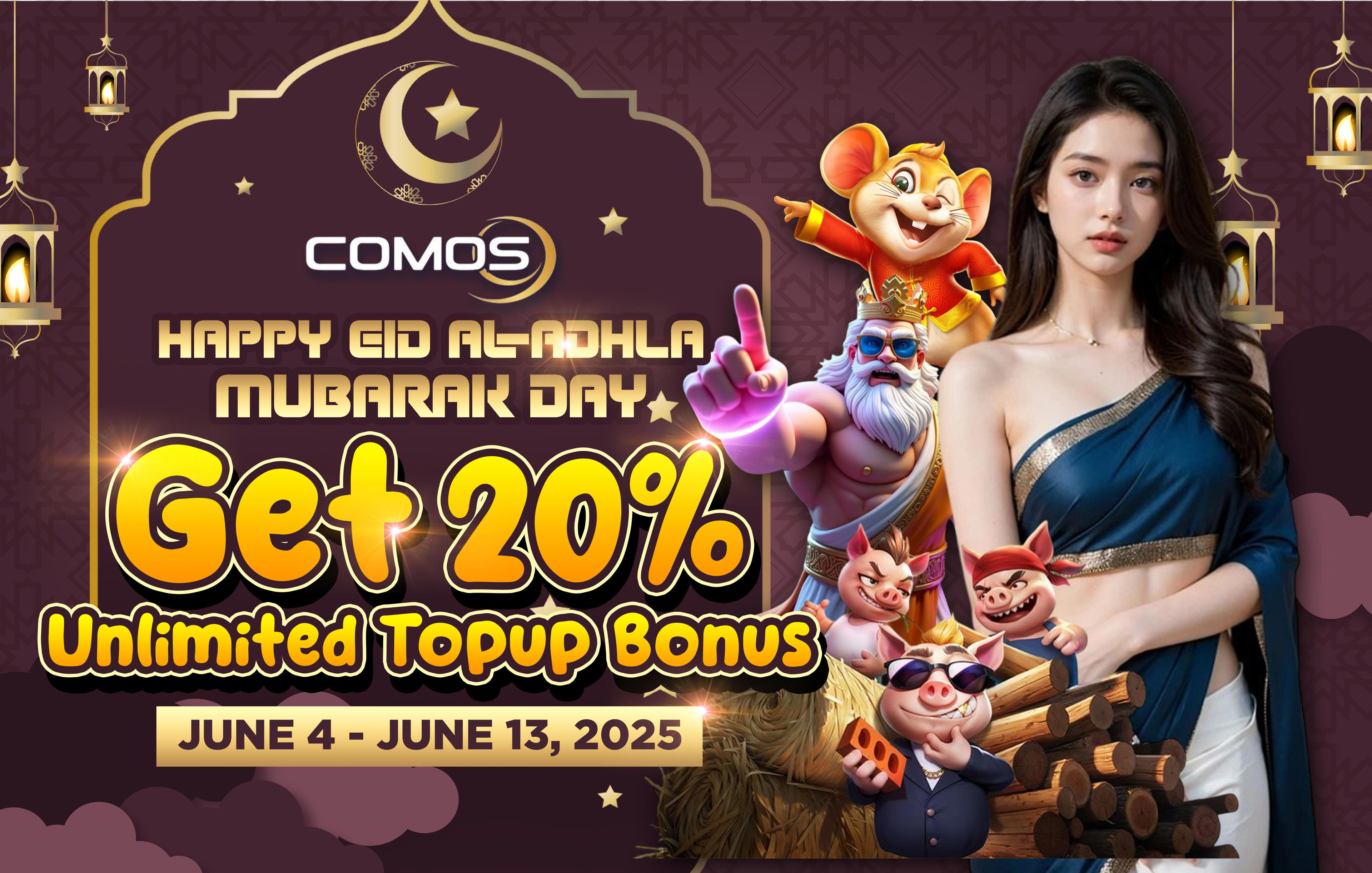 HAPPPY EID AL-ADHLA MUBARAK DAY 2025 , GET 20% UNLIMITED TOPUP BONUS ( VALID ON JUNE 4TH - JUNE 13TH 2025 )